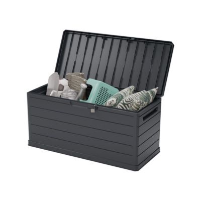 Coffre de rangement extérieur 350L - Coffre de Jardin Gris 118.5x52x57cm - Poignées de transport - Résistant à l'eau ArtPlast