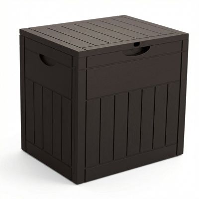Coffre de Rangement Exterieur 126L en PP 56x43x53CM Style Bois Marron VOUNOT