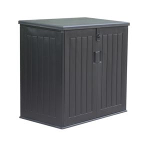 Coffre de Rangement Jardin en Resine Gardiun Soften 775 L Fermeture Amortisseur a Gaz 116x71x109/112,5 cm Noir