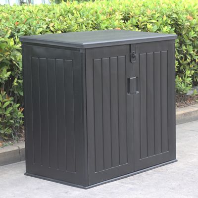 Coffre de Rangement Jardin en Resine Gardiun Soften 775 L Fermeture Amortisseur a Gaz 116x71x109/112,5 cm Noir