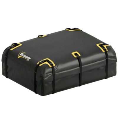 Coffre de toit souple pliant 595L avec accessoires charge max. 50 Kg jaune noir