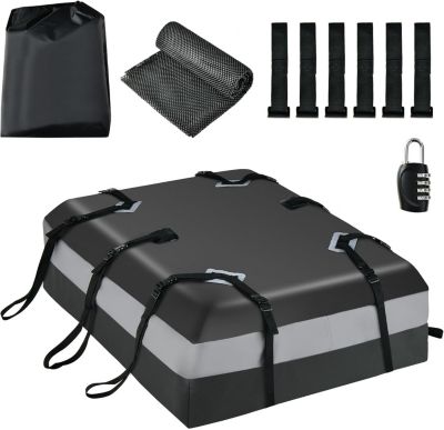 Coffre de Toit Voiture 425L Imperméable, avec Tapis Antidérapant,Serrure Combinée,Sac de Toit,Adapté à Tous Les Véhicules (Gris)