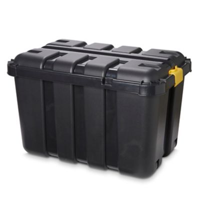 3 bacs de rangements à roulettes avec couvercle plastique Klipso 60L  transparent/noir