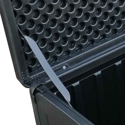 Coffre en Resine Exterieur Gardiun Soften Small 42,8x42,8x46,4 cm 76L, Sangle de Fixation pour Couvercle et Poignees Laterales