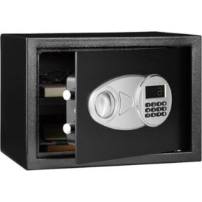 Coffre-Fort en Acier Noir Serrure à Clavier Numérique, Sécurisez Argent, Bijoux Documents 14L, Compact Résistant