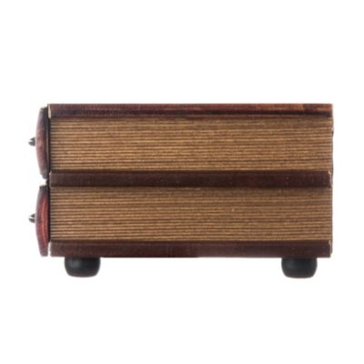 Coffre-Fort Livre Etui Rangement 2 Tiroirs Bois Marron 13x30x21