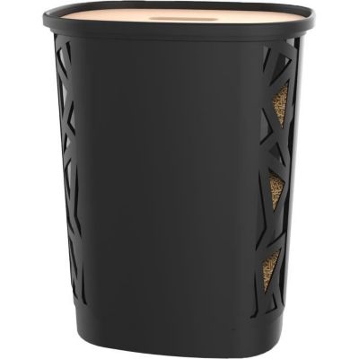 Coffre à granulés - EDA - Jura Montania - 70 L - Roulettes - Capacité 45 kg - Couvercle en bois - 49,5 x 37,9 x H.66,4 cm - Noir