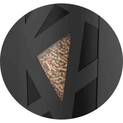 Coffre à granulés - EDA - Jura Montania - 70 L - Roulettes - Capacité 45 kg - Couvercle en bois - 49,5 x 37,9 x H.66,4 cm - Noir