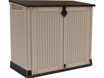Coffre jardin en résine "Caracas"  880L  132 x 71.5 x 113.5 cm  Beige