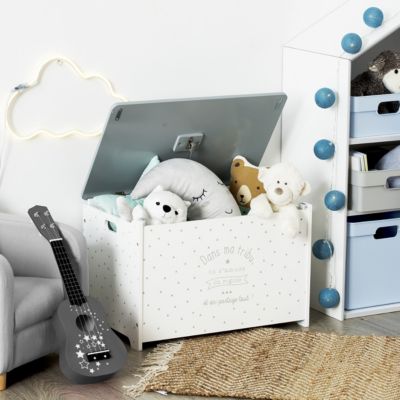 Coffre De Rangement Sur Roues Coffre à Jouets Gris - Coffre à jouets