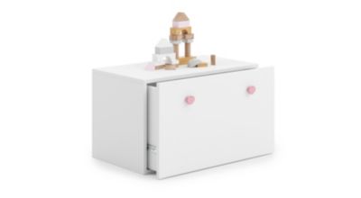 Coffre à jouets Inga - poignée rose
