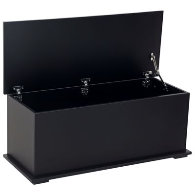 Coffre malle de rangement coffre à jouets dim. 100L x 40l x 40H cm panneaux particules noir