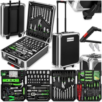 Coffre à outils en aluminium 1 200 pièces large gamme, forme ergonomique