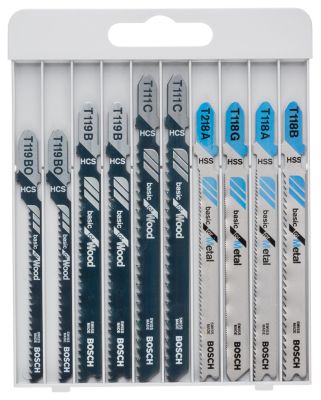 Coffret 10 lames de scie sauteuse Bosch T bois et métal
