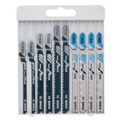 Coffret 10 lames de scie sauteuse Bosch T bois et métal