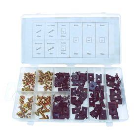 Coffret 170 pcs Vis et Agrafes/Ecrous Cage U-Clip pour la Carrosserie - 833087 - Beast