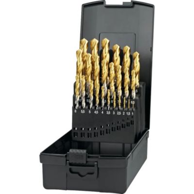 Coffret 25 Foret Métal HSS DIN 338 revêtement TiN 1 à 13mm pas 0,5mm-191461300