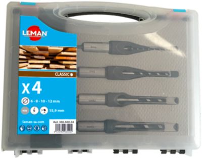 coffret 4 bedanes carres + meches lu70 q15.9mm - 306.500.04 - leman