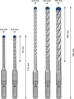 Coffret 5 forets béton Bosch SDS PLUS -7X