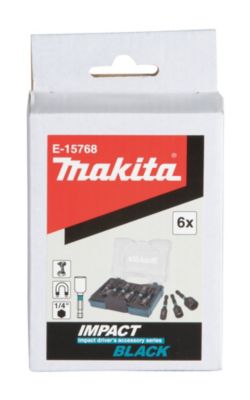 Coffret 6 douilles à queue Impact BLACK - E-15768 - 6 tailles 6-13 mm