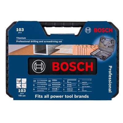 Kit BOSCH 5 forets expert + Assortiment d'embouts de vissage + Coffret de  scie trépan + Trousse mèches plates + Bonnet