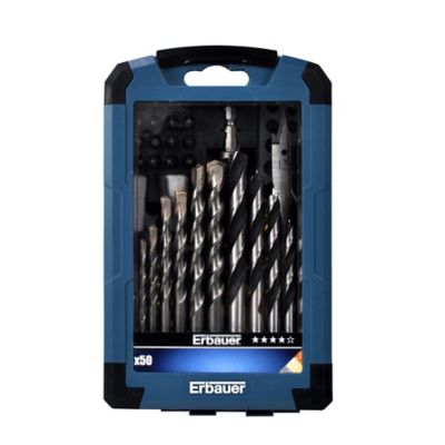 Coffret assortiment forets et embouts perçage vissage Erbauer (50 pcs)