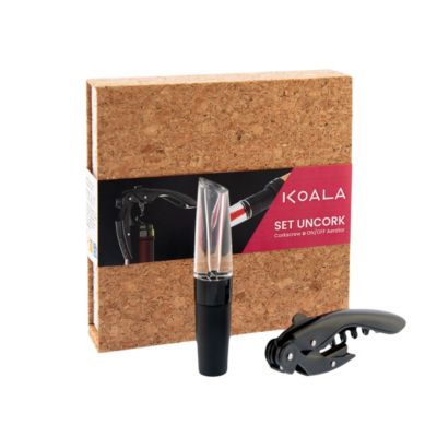 Coffret avec tire-bouchon High Tech et aérateur de vin Noir - Uncork Noir par Koala