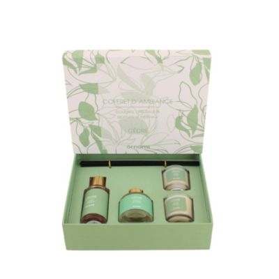 Coffret cadeau senteurs maison et 2 bougies parfumées
