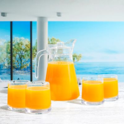 Coffret Carafe et Verres - HOME DECO FACTORY - 1,5L et 4 Verres 27cl - Transparent