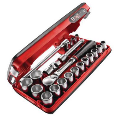 Coffret compact détection BOX 1/2" 6 pans - 17 douilles métriques - SL.DBOX1PB