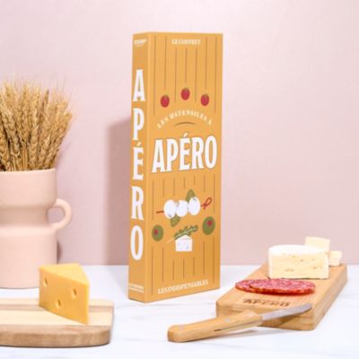 Coffret - COOK CONCEPT - Livre Apéro - Planche en bois - Couteau ...