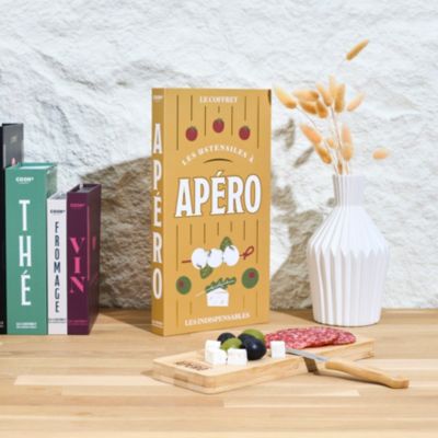 Coffret - COOK CONCEPT - Livre Apéro - Planche en bois - Couteau ...