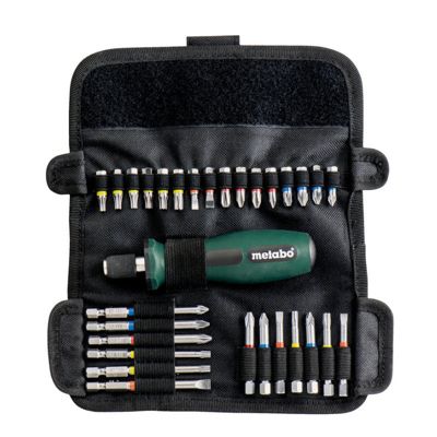 Coffret D'embouts Avec Tournevis Metabo 626726000 - 30 Pièces - Etui Souple