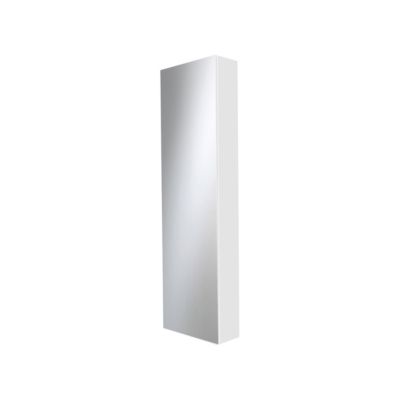 Coffret d'habillage ATOLE 13 modules en acier blanc avec porte miroir - H 117 x L 34 x P 14,5 cm - Réf. RCH600MIR