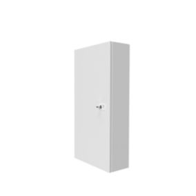 Coffret d'habillage ATOLE 13 modules en acier blanc avec serrure à clef - Hauteur utile : 610 mm