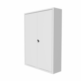 Coffret d'habillage ATOLE en acier blanc avec serrure à clé - Hauteur 790 mm - Compatible tableaux électriques double