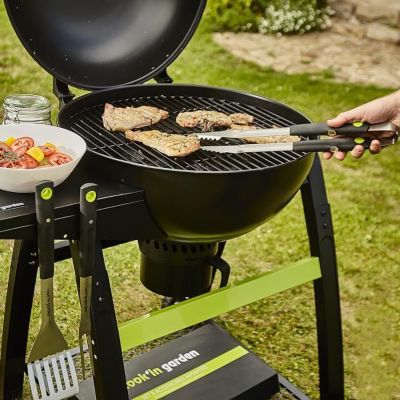 Coffret d'ustensiles aimantés pour barbecue COOK'IN GARDEN en acier inoxydable - Spatule, Fourchette, Pince