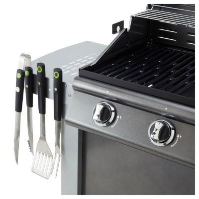 Coffret d'ustensiles aimantés pour barbecue COOK'IN GARDEN en acier inoxydable - Spatule, Fourchette, Pince