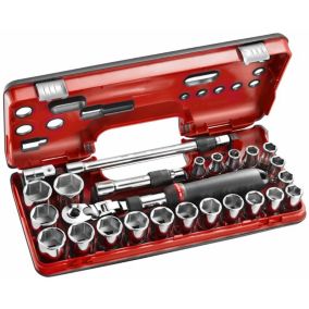 Coffret DBOX cliquet extensible 1/2'' - douilles 1/2'' 6 pans métriques - FACOM - SXL.DBOX3PB