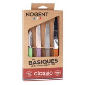 Coffret de 3 couteaux et un éplucheur Nogent 3 Etoiles 00098V