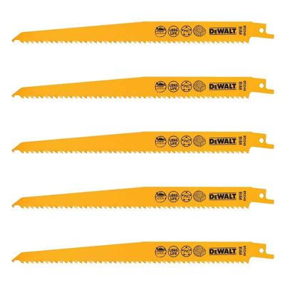 Coffret De 5 Lames Dewalt Dt2349-qz Pour Scie Sabre Bi-métal 228mm