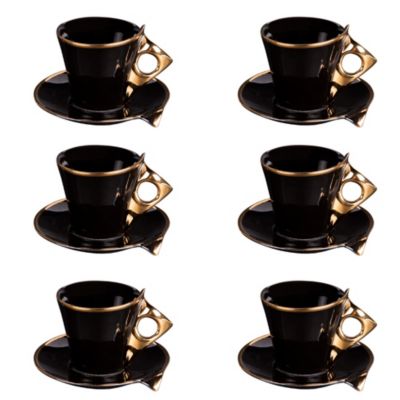Coffret de 6 tasses à café avec sous tasses Libra