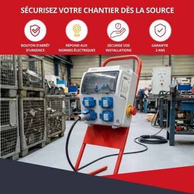 Coffret de Chantier Monophasé 250V ATOLE - 4 Prises NF 2P+T - 16A - 9 ...