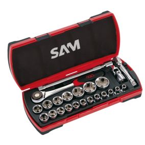 Coffret de douilles  et accessoires 1/2'' - 23 outils - SAM OUTILLAGE - 75-SH23Z