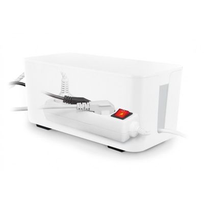 Coffret de rangement câbles et multiprises taille moyenne blanc