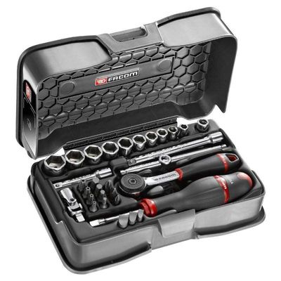 Coffret douilles 1/4'' 6 pans métriques et embouts 31 pièces - FACOM - R.161-5P6