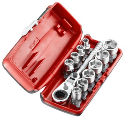 Coffret douilles 1/4'' hexagonales 6 pans métriques Facom, 11 pièces