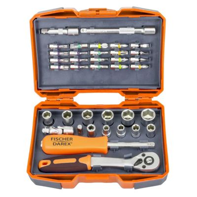 Coffret douilles et embouts 1/4" 37 pièces  Fischer Darex