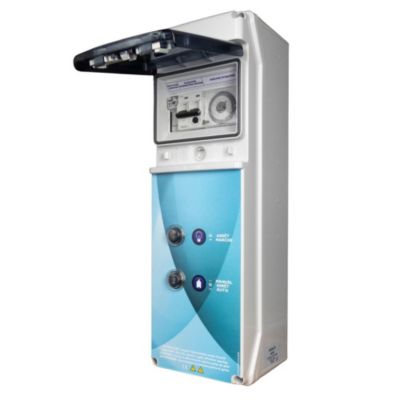 Coffret Electrique Piscine Ip55 Avec Fenêtre Pour Une Pompe Filtration Et Un Projecteur Led 12V