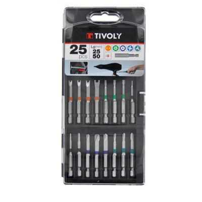 Coffret embouts de vissage Long.25-50 mm 54 pièces - TIVOLY